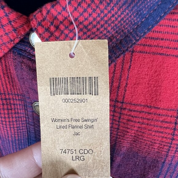 NWT Duluth Trading Co Women's Free Swingin' Lined Flannel Shirt‎ Shacket Plaid L - Picture 4 of 10